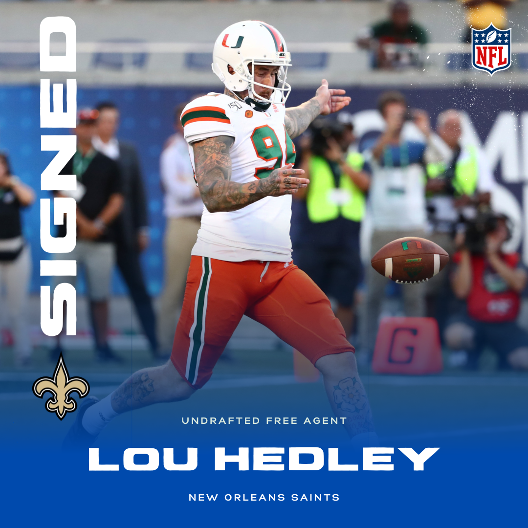 NFL 2023: New Orleans Saints punter Lou Hedley American football's